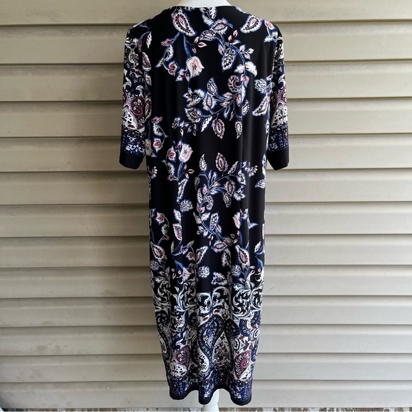 •Avenue• Jacobean Floral Print Knit Dress - Size 18/20 - Picture 5 of 8